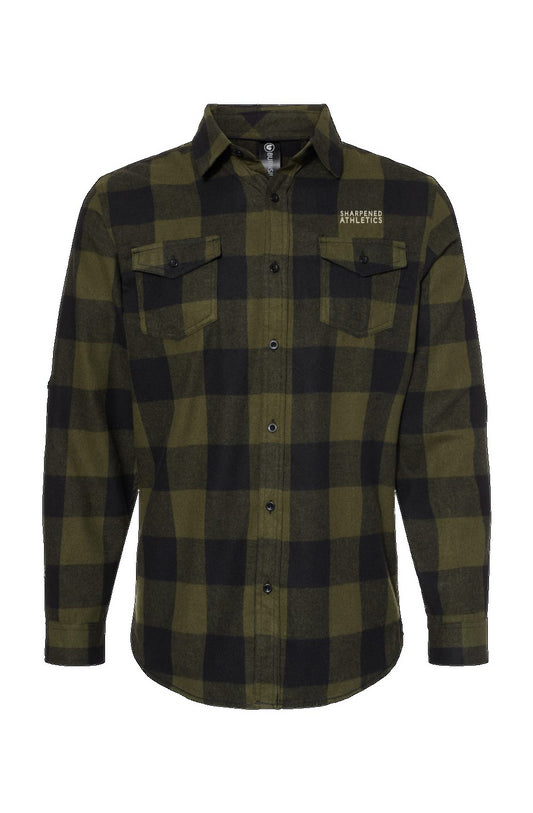 Long Sleeve Flannel Army And Black